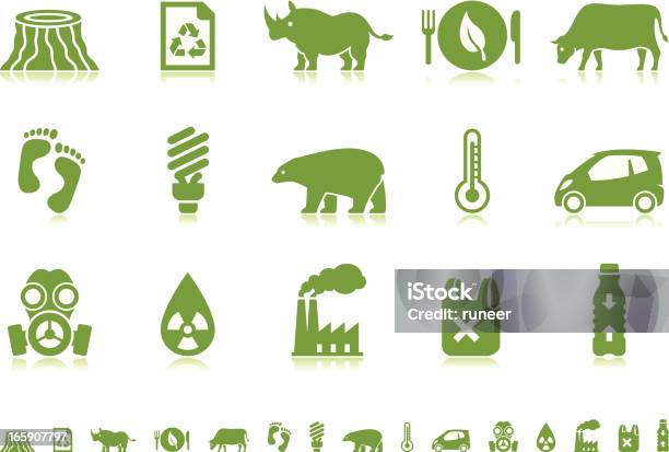 Environmental Crisis Icons Pictoria Series Stock Illustration - Download Image Now - Polar Bear, Icon Symbol, Fumes