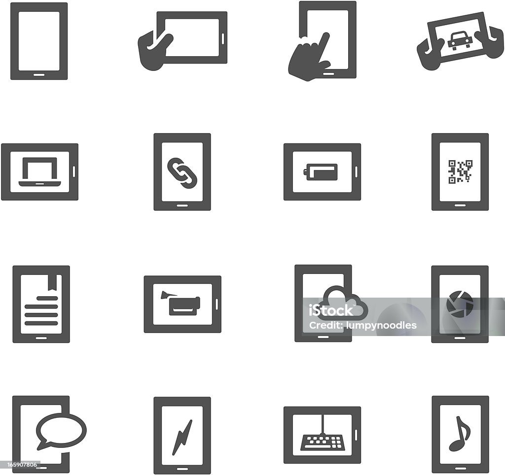 Tablet Computer Symbol Tablet Symbols Stock Illustration - Download Image Now - Aperture, Bar ...