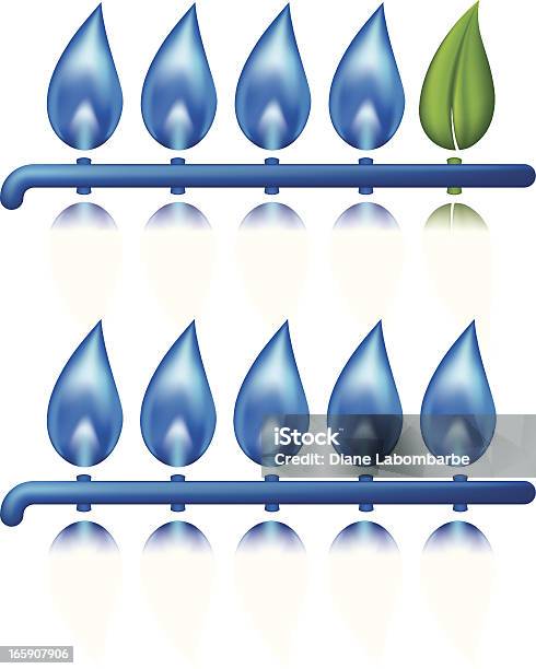 Bruciatore A Gas Naturale Icone Di Energia Verde - Immagini vettoriali stock e altre immagini di Ambiente - Ambiente, Calore - Concetto, Combustibile fossile