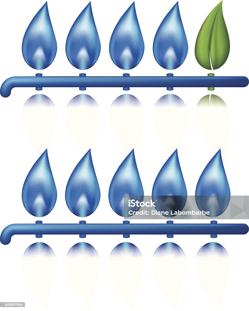 Gaz ziemny Palnik ikon zielonej energii - Grafika wektorowa royalty-free (Energia odnawialna)