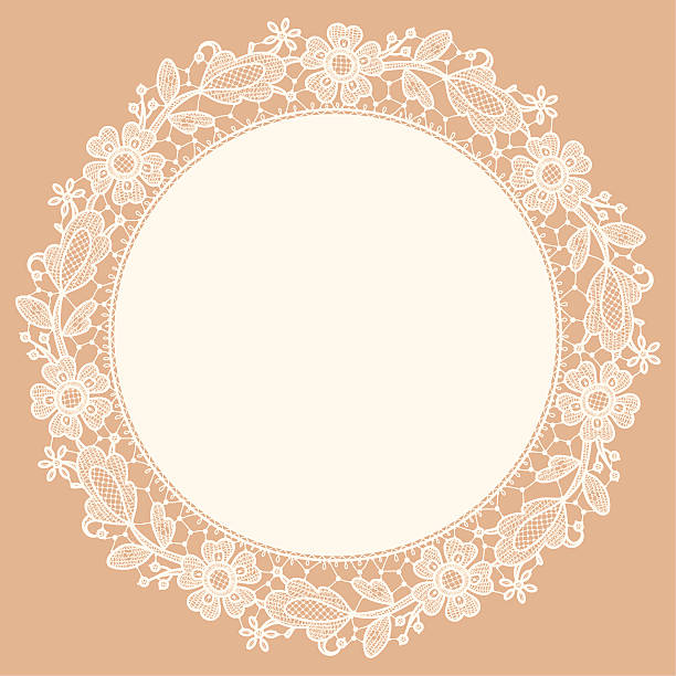 Lace Doily. Floral Pattern. Freehand Drawing. vector art illustration