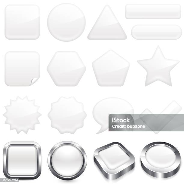 Vetores de Conjunto De Botões Em Branco Branco Super e mais imagens de Botão - Peça de Máquina - Botão - Peça de Máquina, Quadrado - Composição, Quadrado - Formato Bidimensional