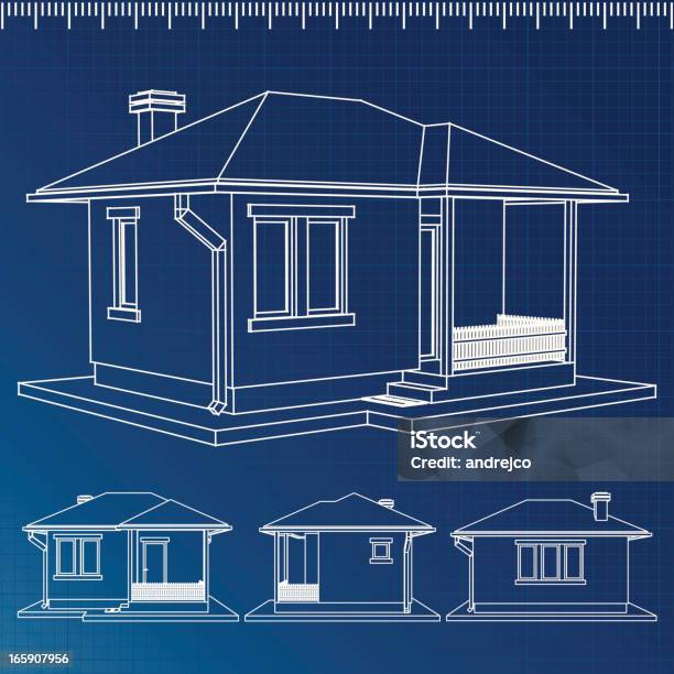 Casa Modelo - Arte vetorial de stock e mais imagens de Casa - Casa, Arquitetura, Azul