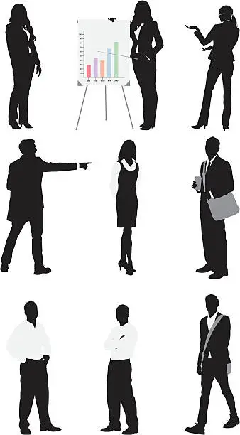 Vector illustration of Business executives involved in different activities