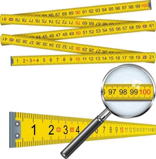 illustrazioni stock, clip art, cartoni animati e icone di tendenza di misura di - tape measure yellow long instrument of measurement