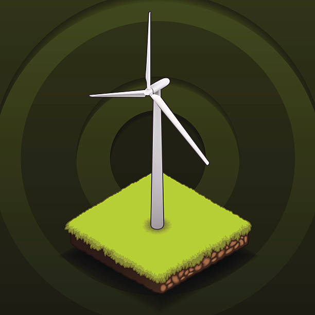 istock Illustration of a windmill promoting alternative energy 165907999