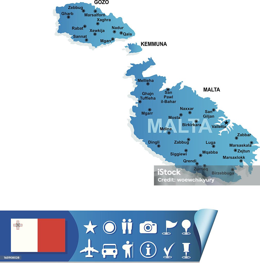 Мальта карта - Векторная графика Карта роялти-фри