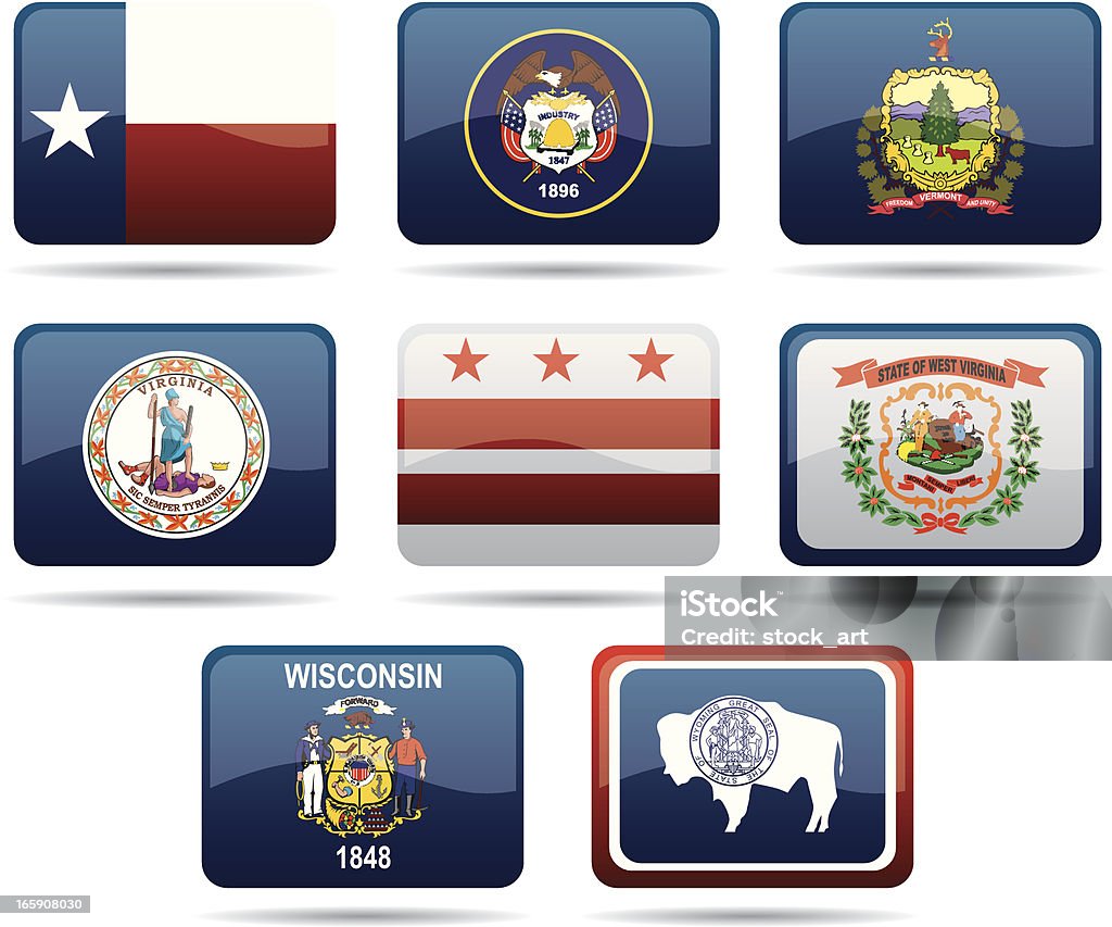 Bandiere USA - arte vettoriale royalty-free di Badge