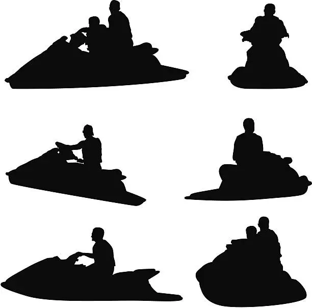 Vector illustration of Man riding a jet ski