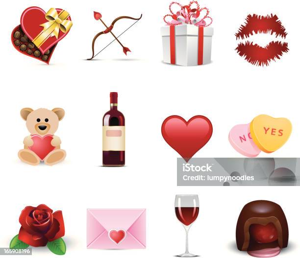 Ilustración de Iconos De San Valentín y más Vectores Libres de Derechos de Cupido - Cupido, Día de San Valentín - Festivo, Chocolate