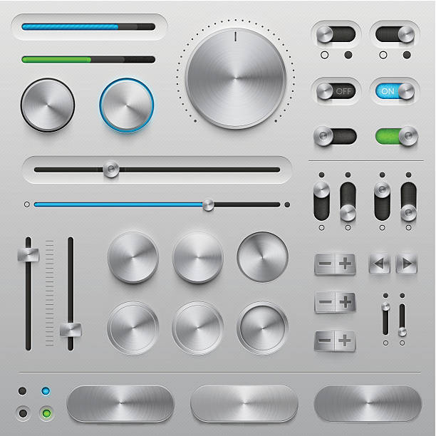 ui zestaw-metal - control panel stock illustrations