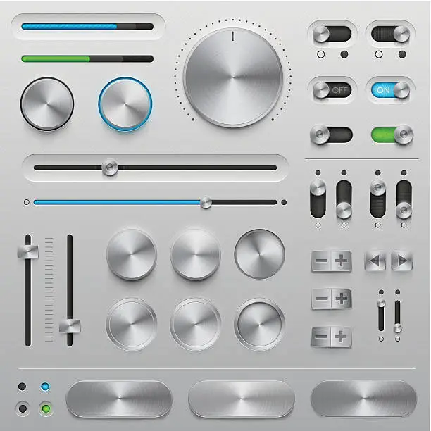 Vector illustration of UI kit - metal