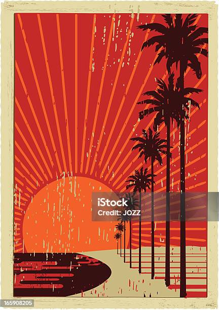 California Vintage Surfing Stock Illustration - Download Image Now - California, Retro Style, Postcard