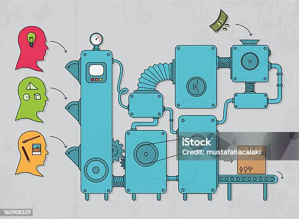 Processo De Produção - Arte vetorial de stock e mais imagens de Machinery - Machinery, Unidade Monetária, Fabricar