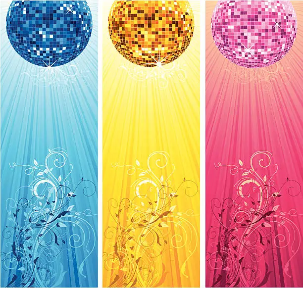 Vector illustration of Disco Ball Banner