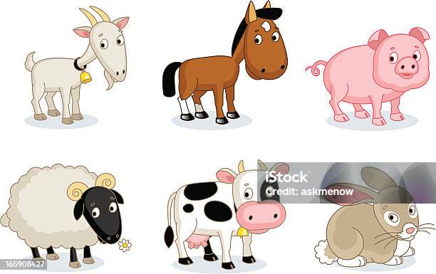 Farmyard Animals Stock Illustration - Download Image Now - Goat, Cartoon, Cute