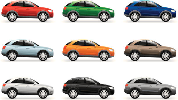 illustrations, cliparts, dessins animés et icônes de illustration de voiture - berline à hayon arrière