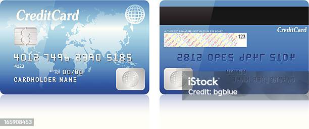 Credit Card Stock Illustration - Download Image Now - Credit Card, Rear View, Front View