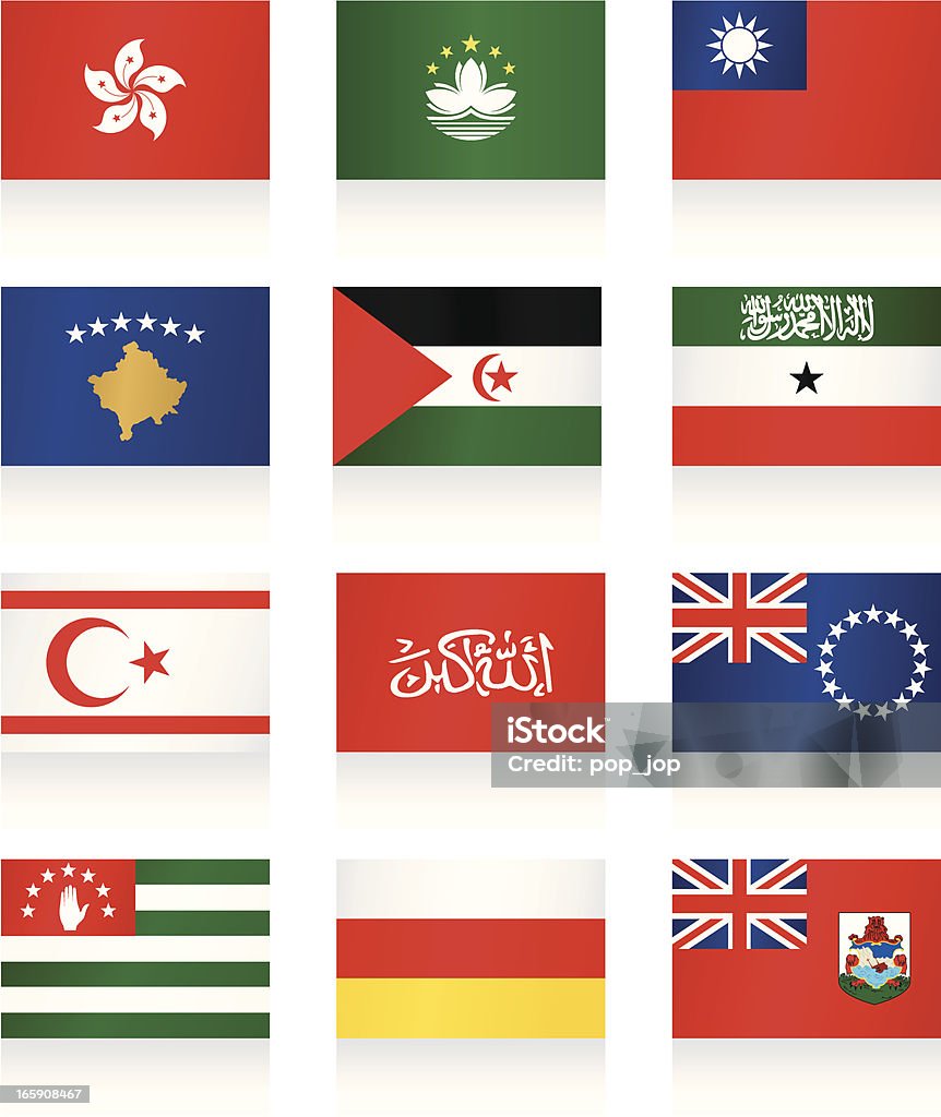 Bandiera icone di altri paesi europei e asiatici - arte vettoriale royalty-free di Bandiera di Hong Kong