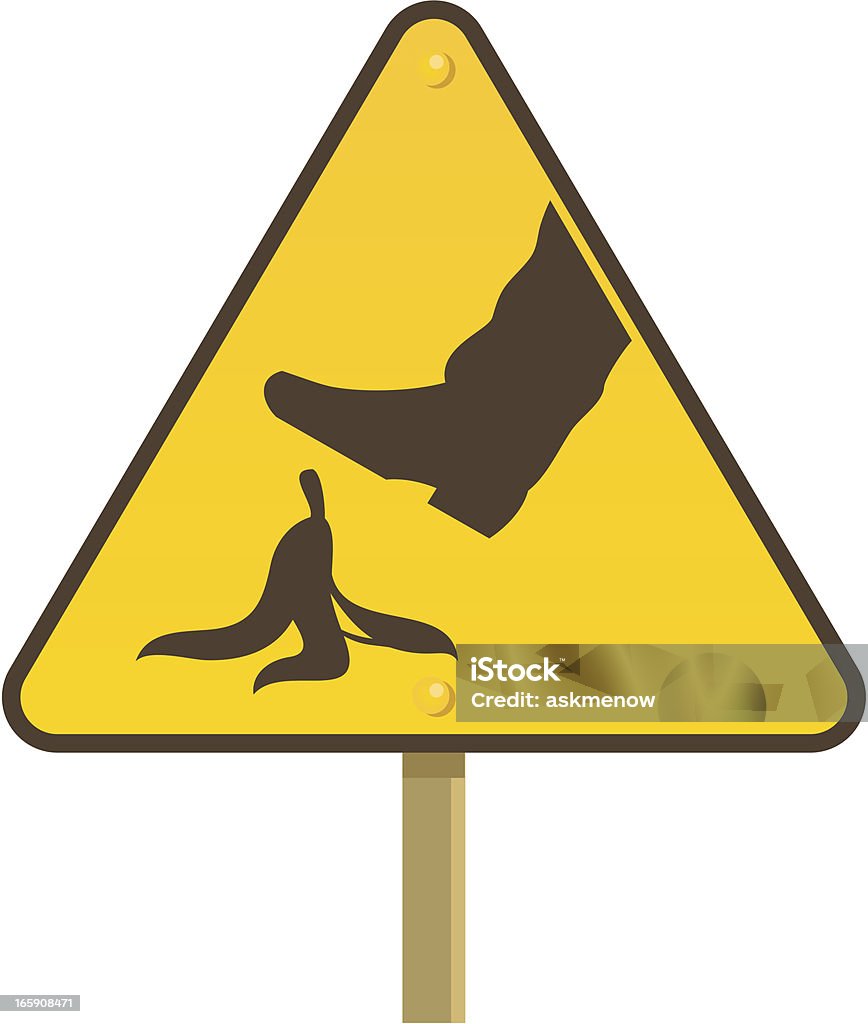 Safety concept Beware of bananas! Illustration of a warning alert sign. Banana Peel stock vector