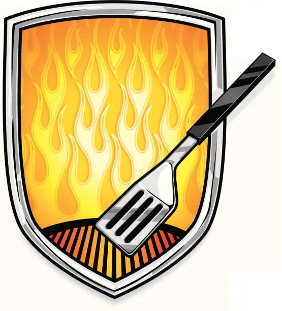 Vector illustration of bbq crest