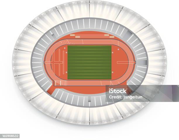 Pista E Campo - Arte vetorial de stock e mais imagens de Estádio - Estádio, Vista Aérea, Pista de Corrida