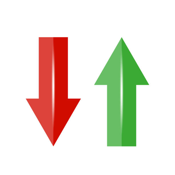 istock Arrow up and down. Green and red arrows. Vector illustration. EPS 10. 1659085890