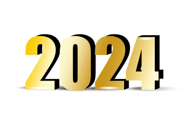 istock 2024 number design. Gold numbers suitable for speech purposes or for calendar design. Vector illustration. EPS 10. 1659086302