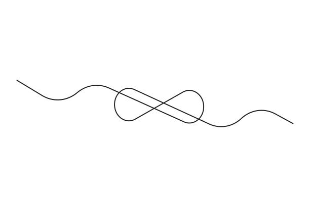 ilustrações de stock, clip art, desenhos animados e ícones de infinity symbol drawn by one line. vector illustration. eps 10. - mobius strip