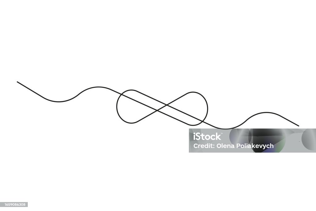 Infinity Symbol Drawn By One Line Vector Illustration Eps 10 Stock ...