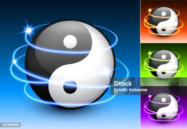 Simbolo Di Ying Yang Di Astratto Sfondo Chiaro - Immagini vettoriali stock e altre immagini di Aura - Aura, Cerchio, Movimento
