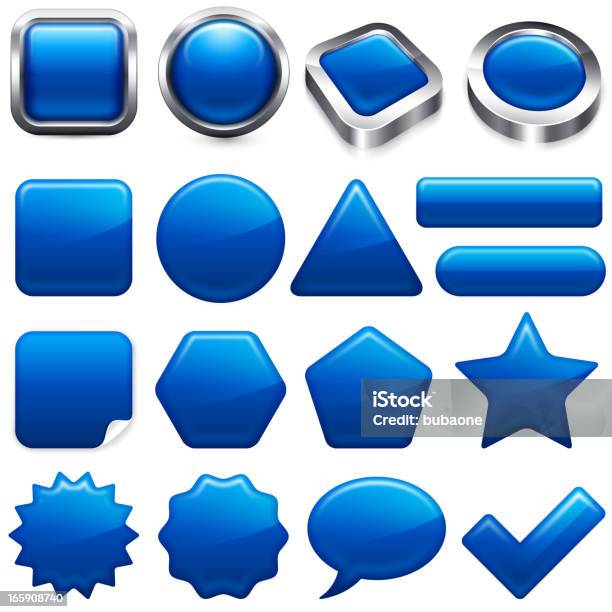 맹검액 파란색 버튼 앱 및 인터페이스 컴퓨터예요 아이콘 누름 버튼에 대한 스톡 벡터 아트 및 기타 이미지 - 누름 버튼, 파란색, 3차원 형태