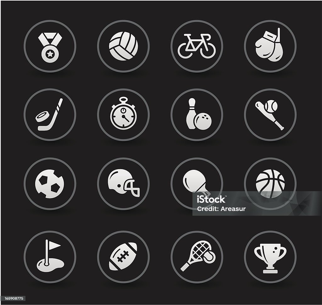 Deportes iconos/serie Black - arte vectorial de Andar en bicicleta libre de derechos