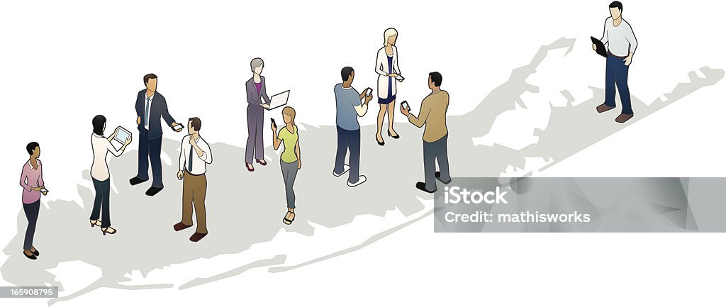Carte de Long Island avec des voyageurs d'affaires - clipart vectoriel de Long Island libre de droits