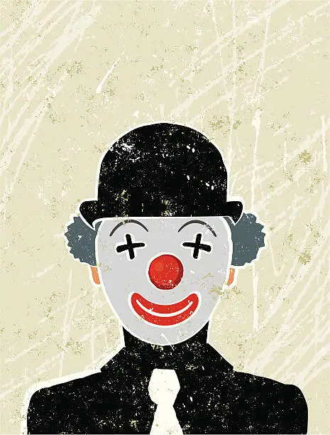 Vector illustration of Businessman with a Clown face