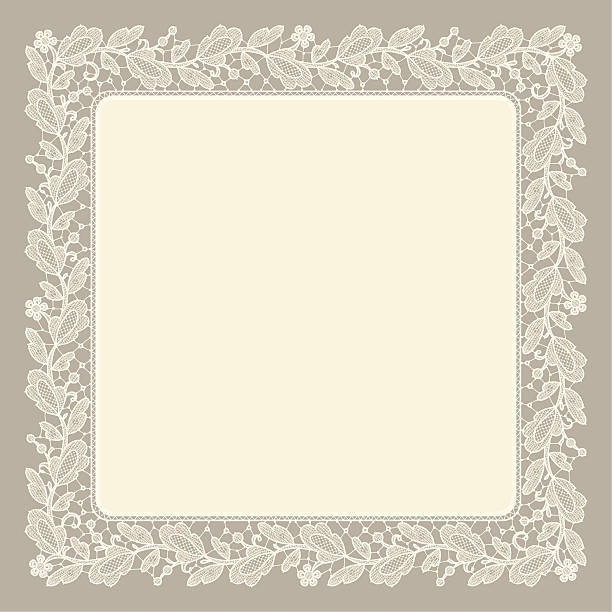 doily lace frame - bağcık stock illustrations