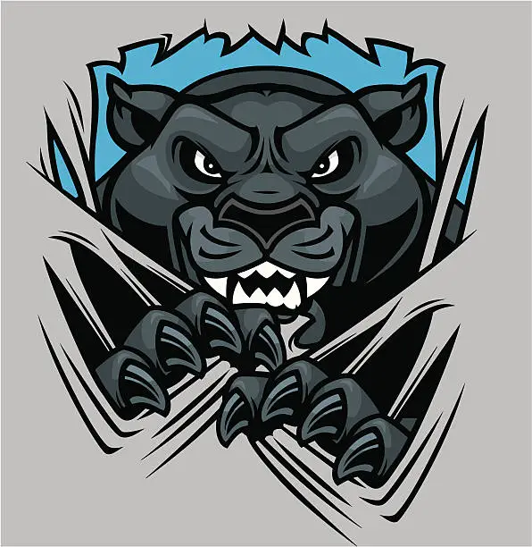 Vector illustration of Panther Mascot Shred