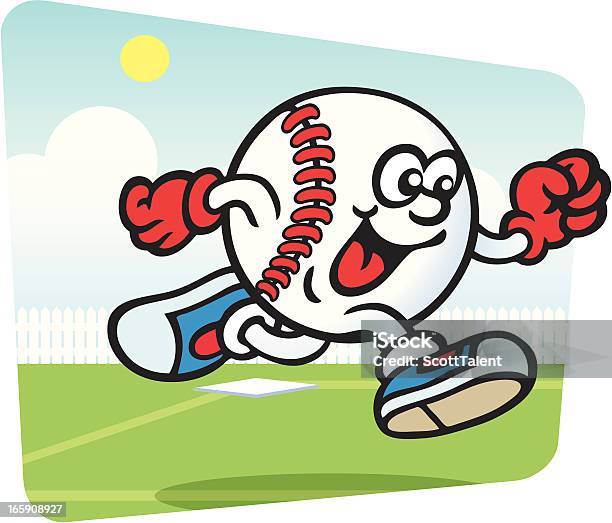 Homerun — стоковая векторная графика и другие изображения на тему Бегать - Бегать, Бейсбол, Бейсбольный мяч