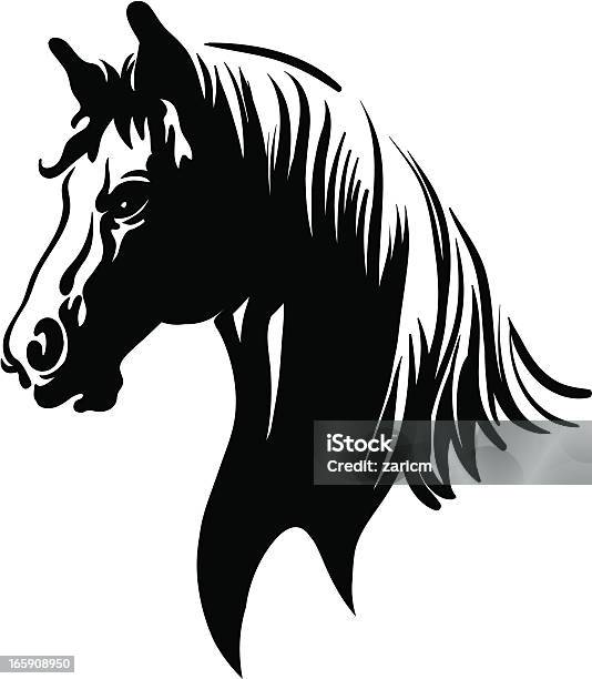 Horse Stock Illustration - Download Image Now - Horse, Black And White, Animal Head