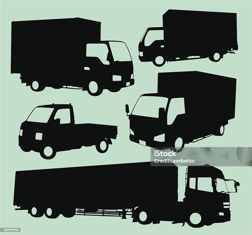 Truck Collection A set of truck silhouette collection. Zip contains AI, PDF and hi-res jpegs. In Silhouette stock vector