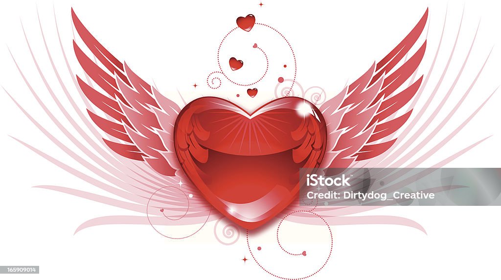 Valentinstag Herzen und Wings v2 - Lizenzfrei Engel Vektorgrafik
