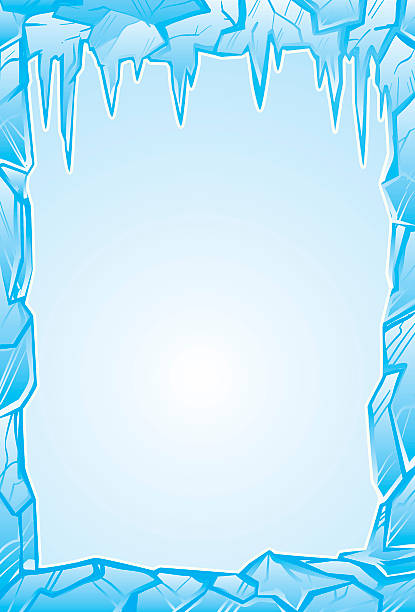ice border illustration of an ice border icicle cartoon stock illustrations