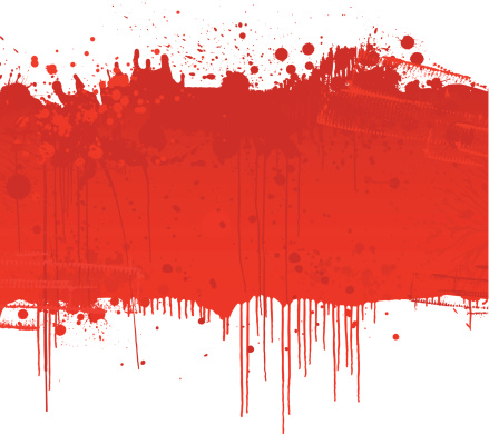 Vibrant red blood splatter background.