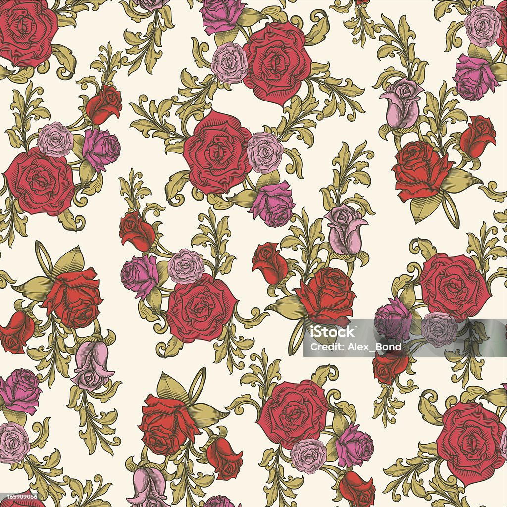 Roses seamless pattern Seamless decorative background, vector artwork Art Deco stock vector