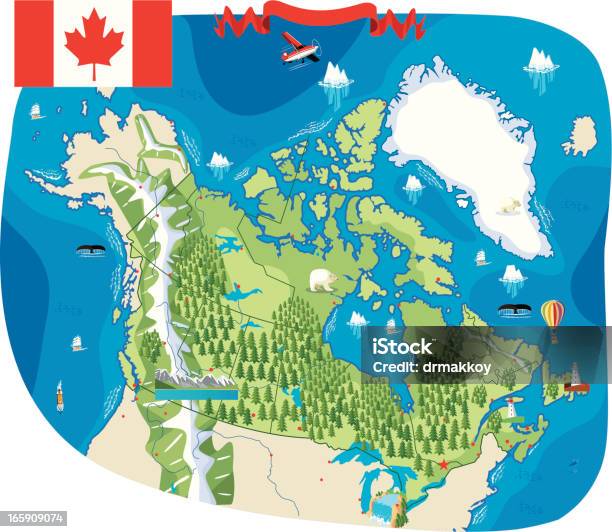 Au Canada Vecteurs libres de droits et plus d'images vectorielles de Canada - Canada, Carte, Alaska - État américain