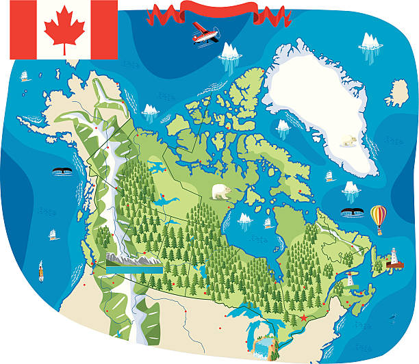 Canada Map of Canada algonquin provincial park stock illustrations