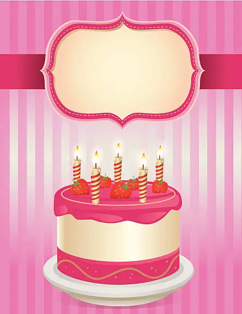 Vector illustration of Happy Birthday Cake