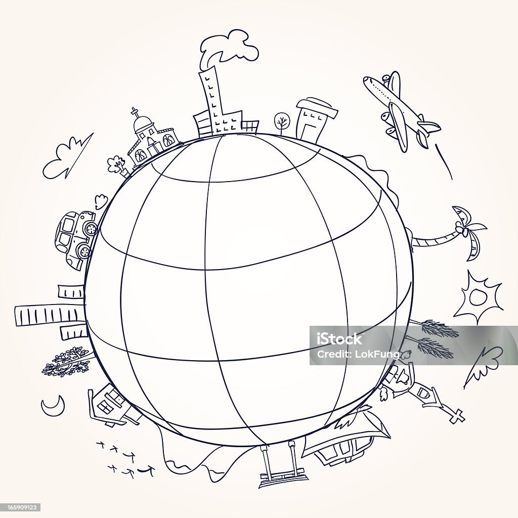 Travel around the world illustration Globe - Navigational Equipment stock vector