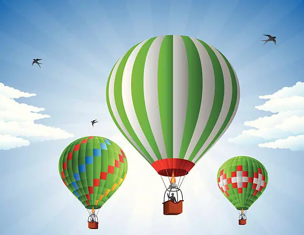 Vector illustration of Hot Air Balloons