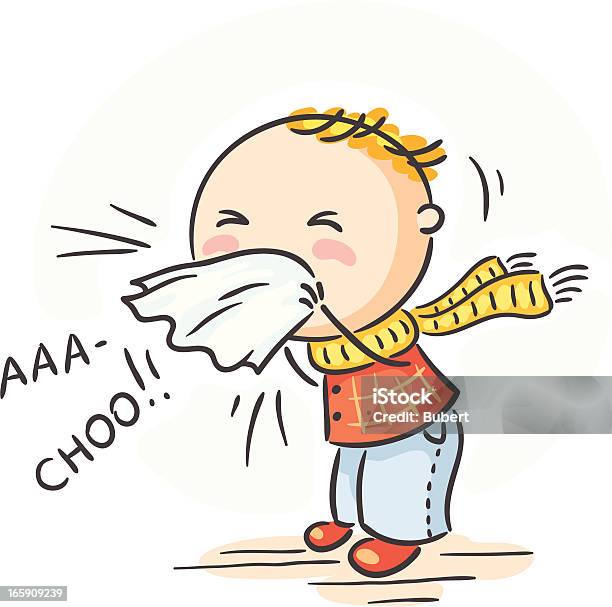 Espirrar - Arte vetorial de stock e mais imagens de Constipação e Gripe - Constipação e Gripe, Criança, Vetor